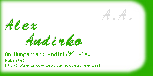 alex andirko business card